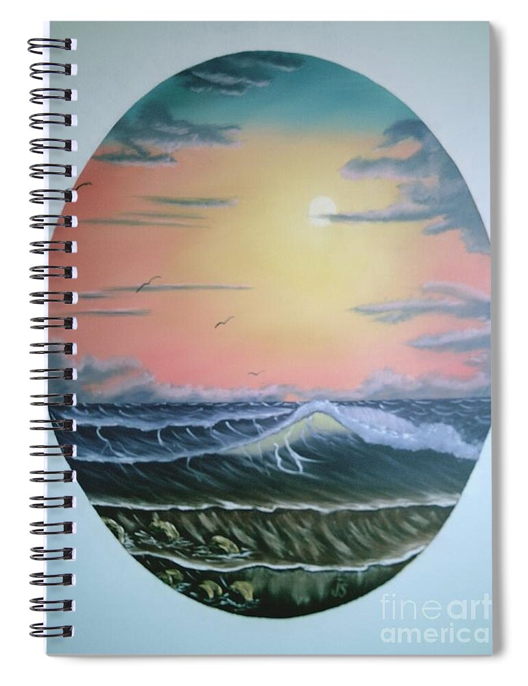 Pastel Sky Spiral Notebook featuring the painting Ebb Tide by Jim Saltis