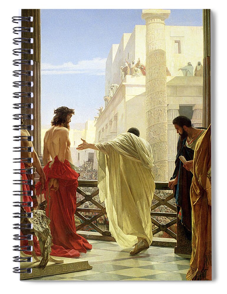 Ecce Spiral Notebook featuring the painting Ecce Homo by Antonio Ciseri