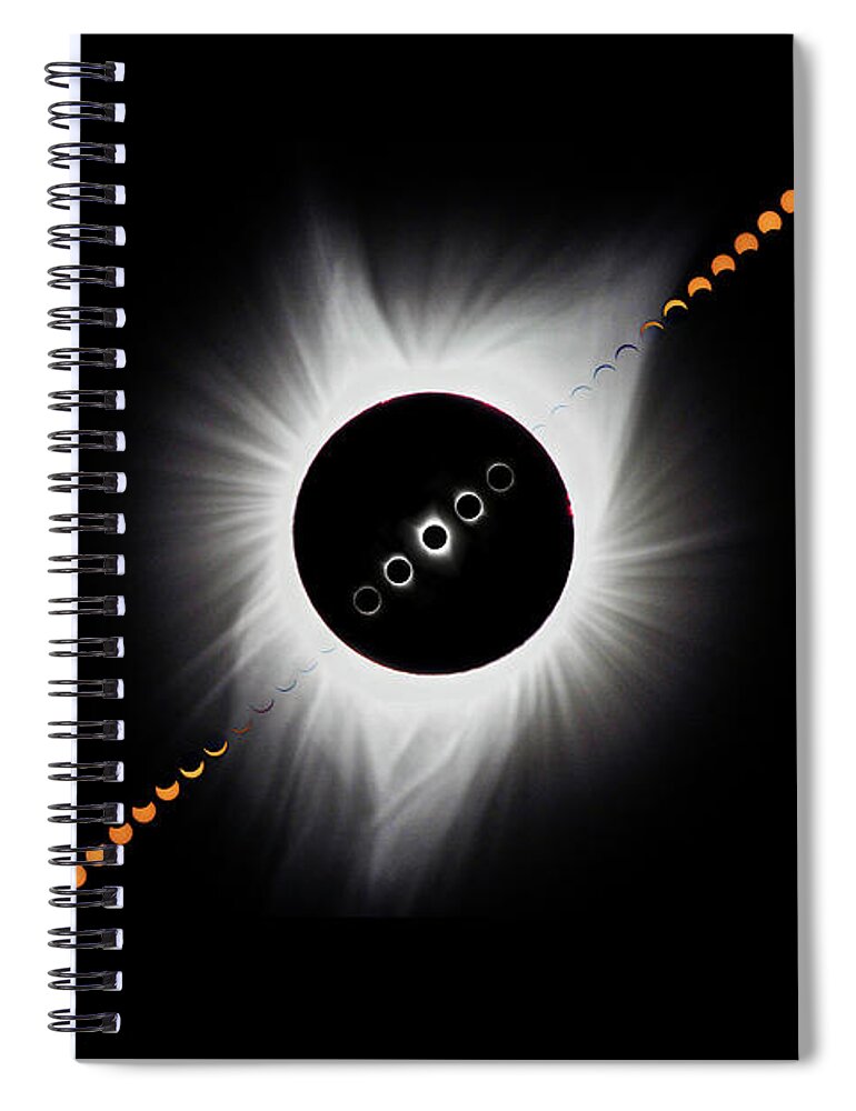 Eclipse Spiral Notebook featuring the photograph Eclipse Montage 2017 by John Meader