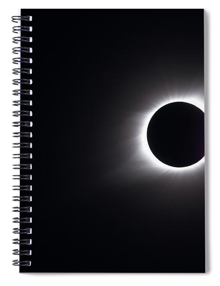 Eclipse Spiral Notebook featuring the photograph Eclipse Totality and Regulus by Paul Rebmann