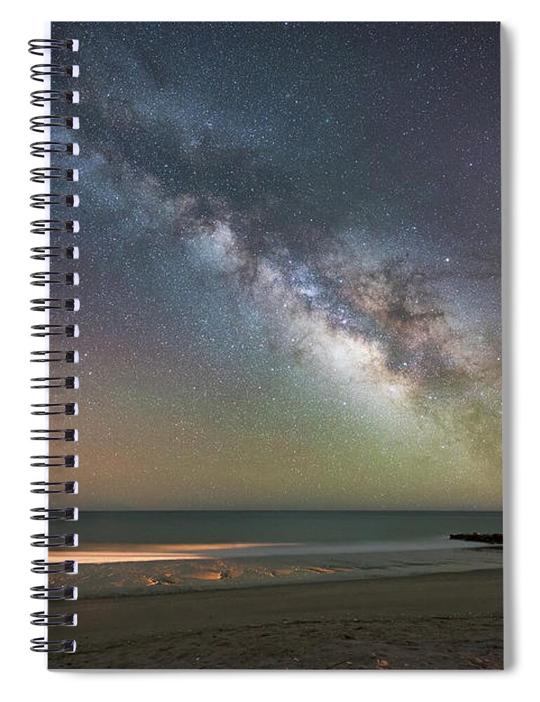 Edisto Beach Milky Way Spiral Notebook featuring the photograph Edisto Beach Milky Way by Michael Ver Sprill
