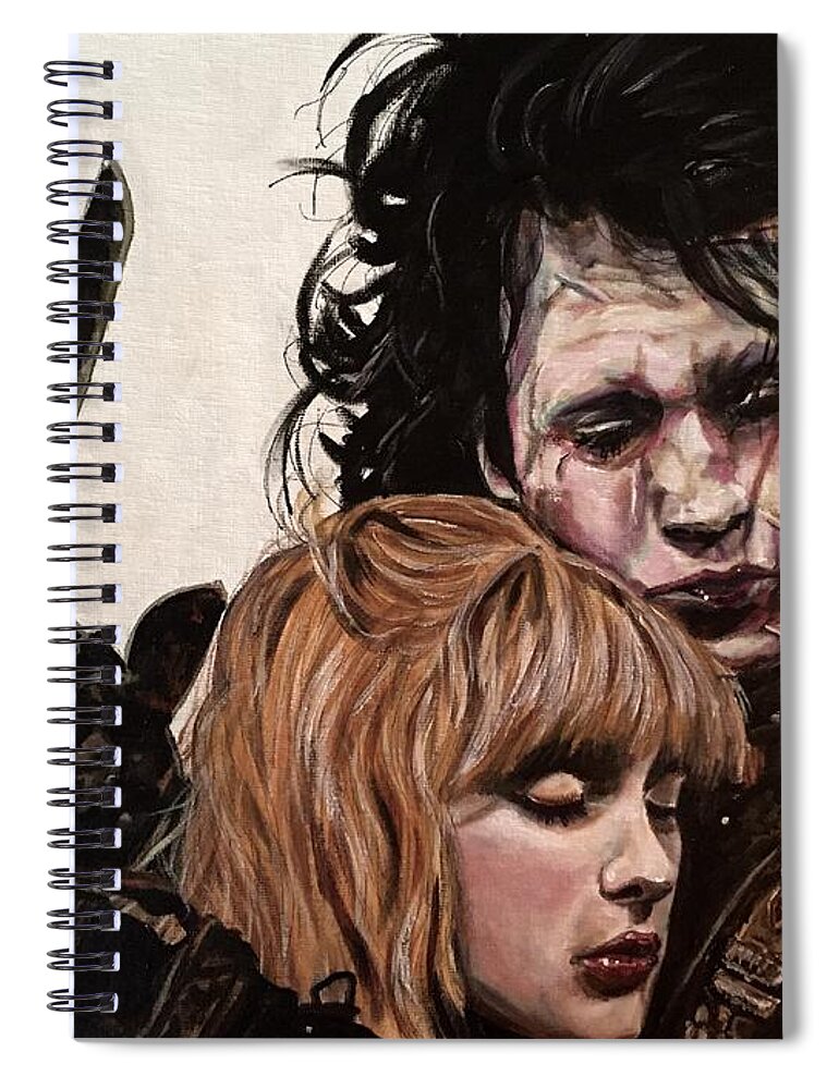 Portrait Spiral Notebook featuring the painting Edward and Kim by Joel Tesch