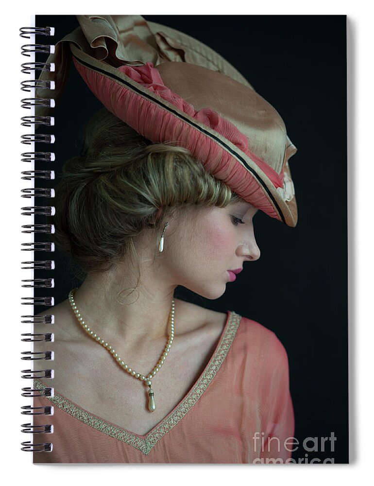 Edwardian Spiral Notebook featuring the photograph Edwardian Woman Wearing A Hat by Lee Avison