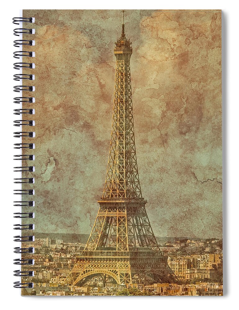 Paris Spiral Notebook featuring the photograph Paris, France - Eiffel Tower by Mark Forte