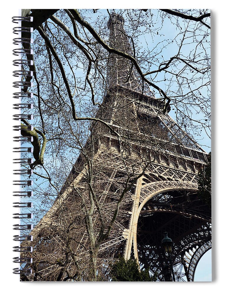 Eiffel Tower Spiral Notebook featuring the photograph Eiffel Tower through a Myriad of Branches Paris France by Shawn O'Brien