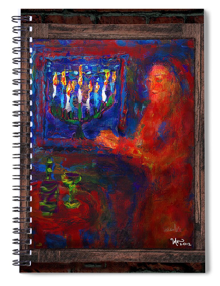 Jewish Spiral Notebook featuring the painting Eighth Day of Chanukah by Michael A Klein