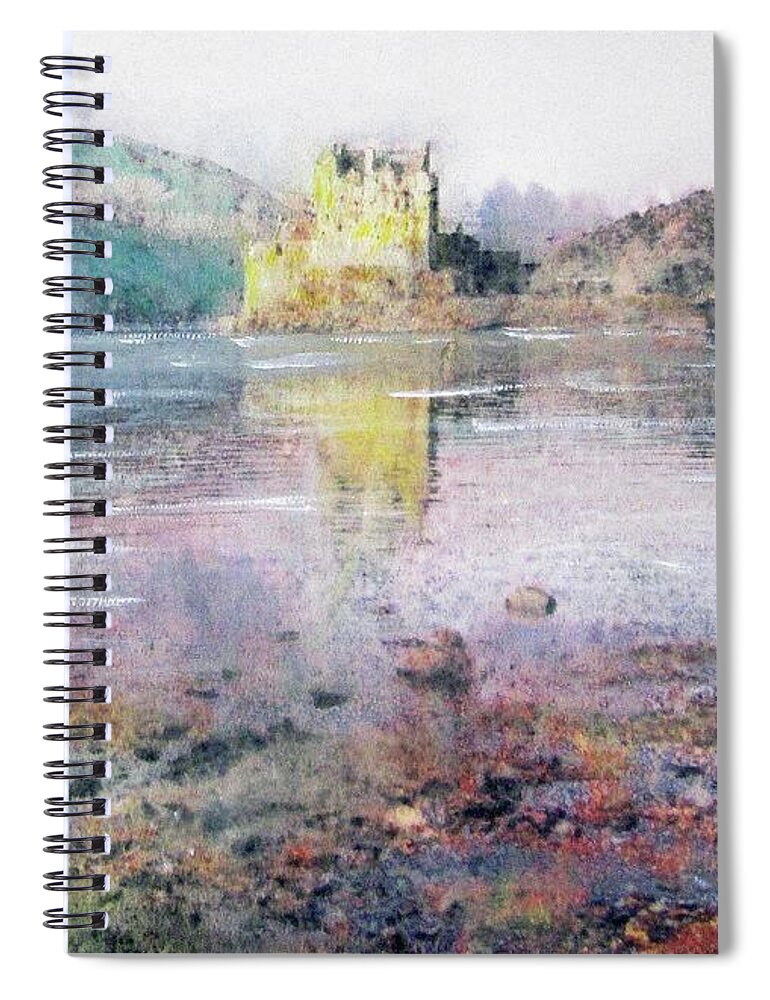Eilean Donan Spiral Notebook featuring the painting Eilean Donan Castle by Richard James Digance