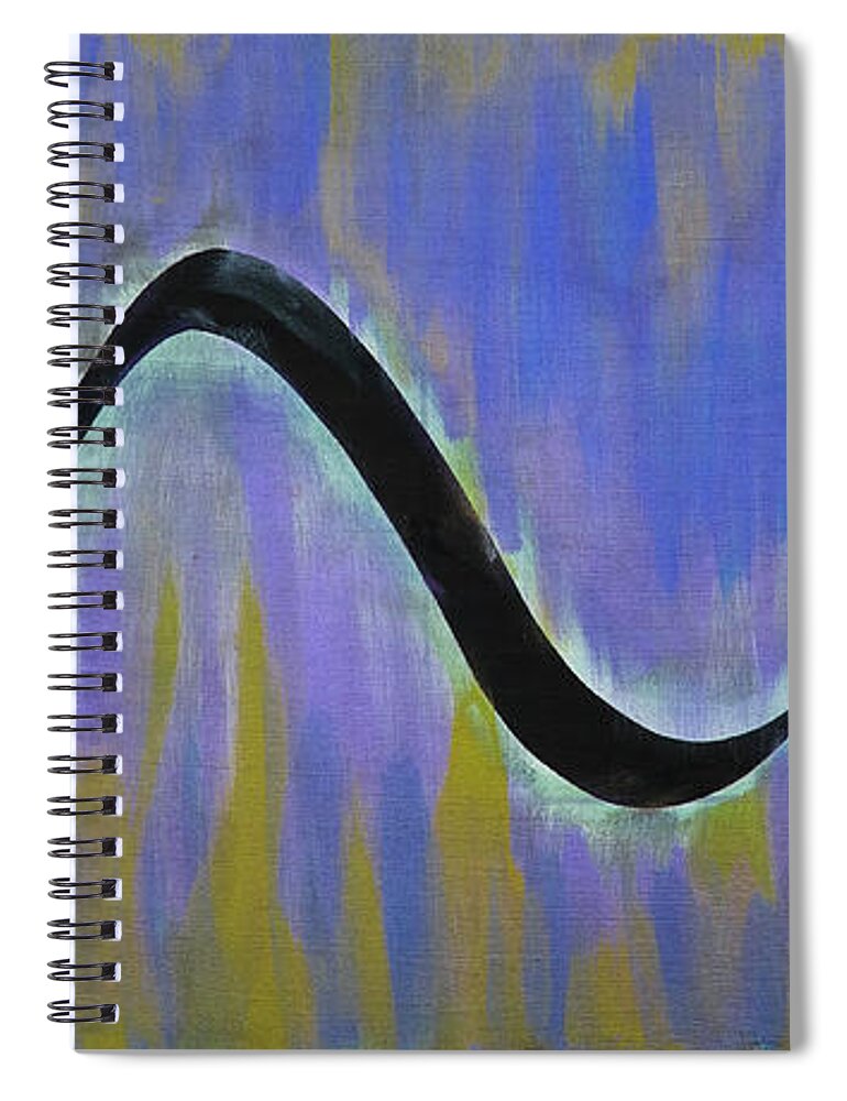 Arabic Calligraphy Spiral Notebook featuring the painting EKG - Cardiograph by Faraz Khan