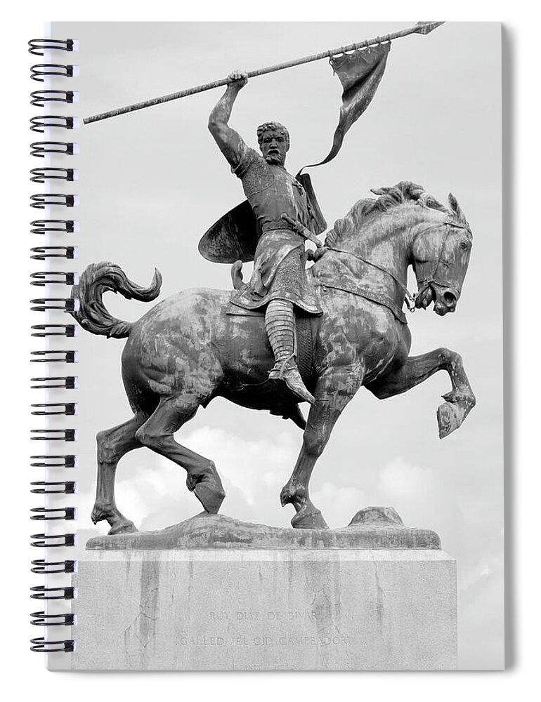 El Cid Spiral Notebook featuring the photograph El Cid Campeador Statue Palace of the Legion of Honor San Francisco California 2 by Kathy Anselmo
