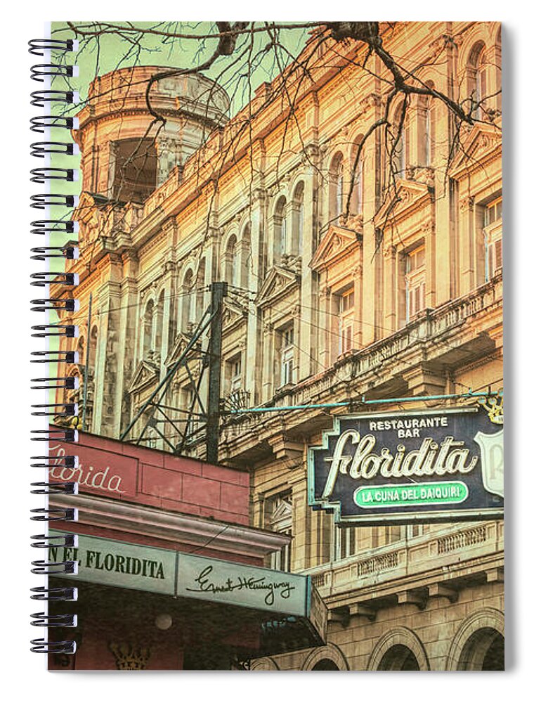 Joan Carroll Spiral Notebook featuring the photograph El Floridita Havana Cuba by Joan Carroll