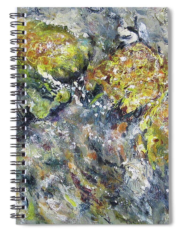 Rocks Spiral Notebook featuring the painting Elbow River Rock Reflections1 by Madeleine Arnett