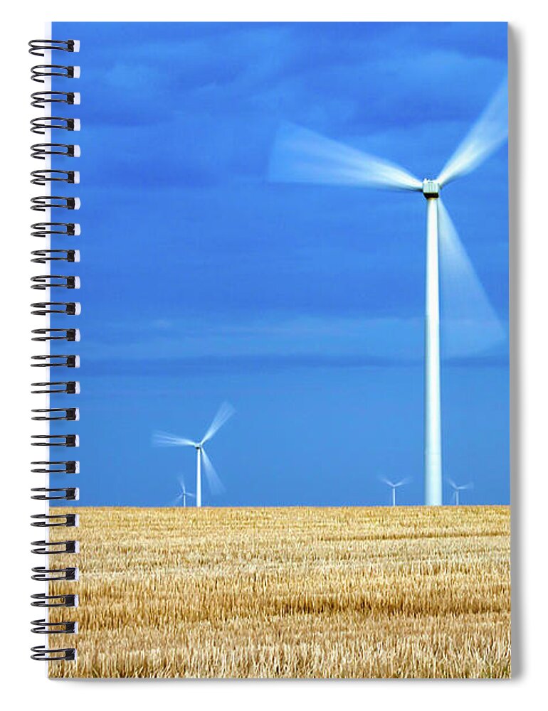 Wind Turbines Spiral Notebook featuring the photograph Electric Pinwheels by Todd Klassy
