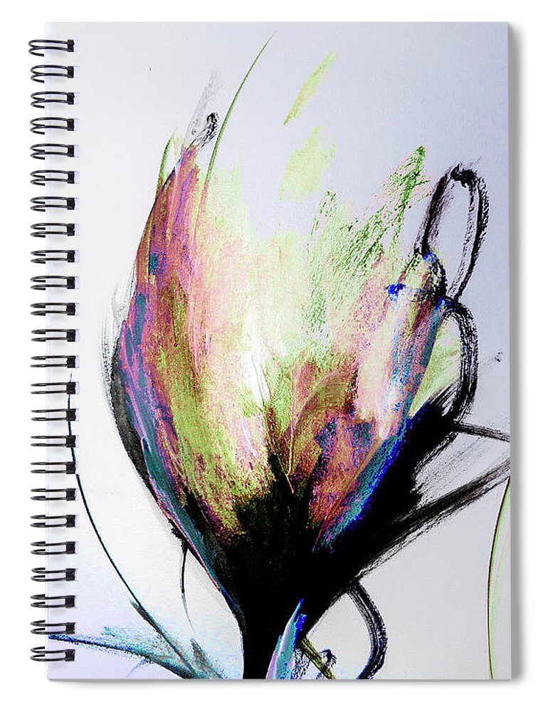 Elemental Spiral Notebook featuring the digital art Elemental In Color Abstract Painting by Lisa Kaiser
