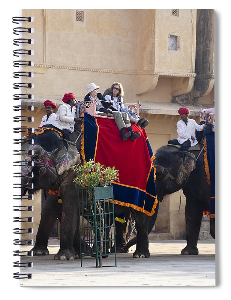 Elephant Spiral Notebook featuring the photograph Elephant Ride 1 by Elena Perelman