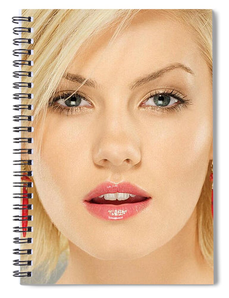 Elisha Cuthbert Spiral Notebook featuring the photograph Elisha Cuthbert by Jackie Russo
