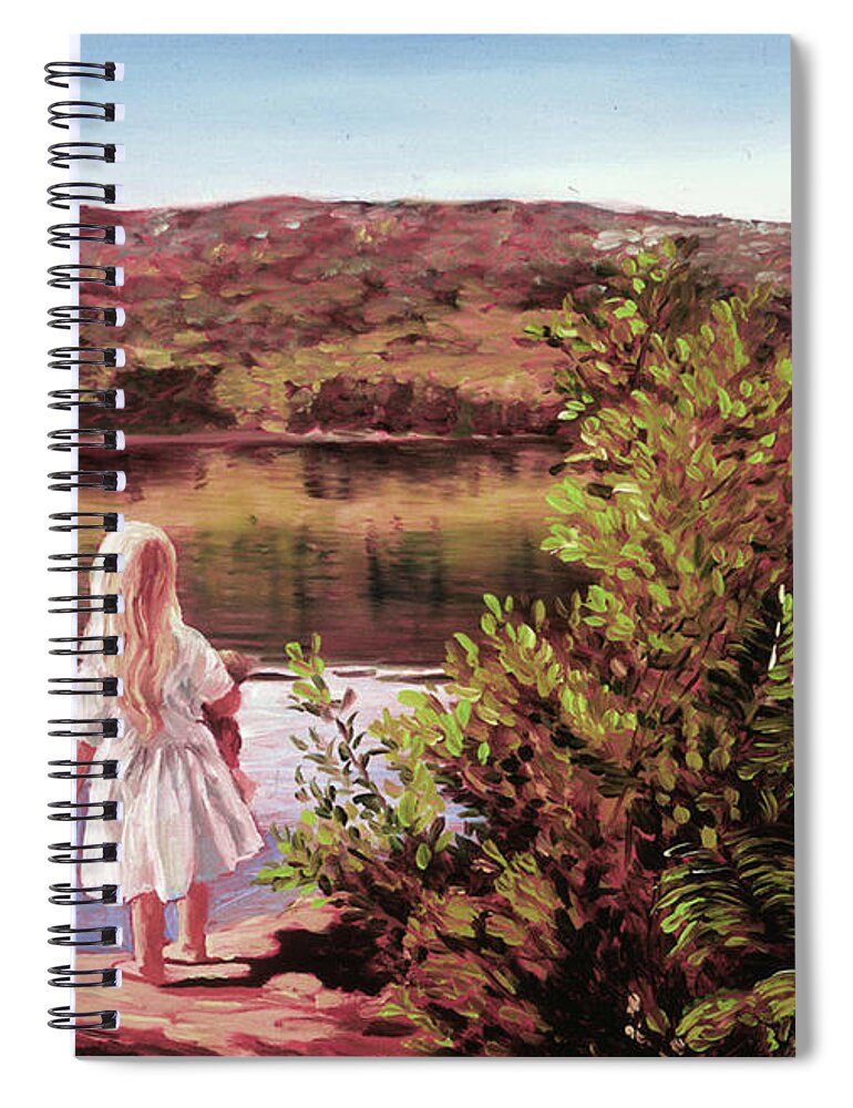 Groton Lake Spiral Notebook featuring the painting Elizabeth at Groton Lake by Marie Witte
