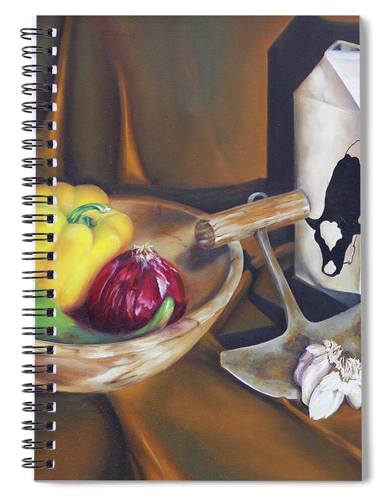 Chopping Bowl Spiral Notebook featuring the painting Elk Creek Kitchen by Rebecca Hauschild