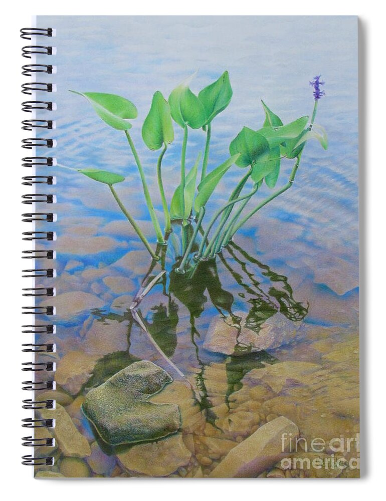 Water Spiral Notebook featuring the painting Ellie's Touch by Pamela Clements