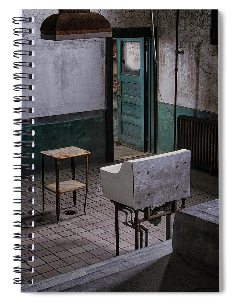 Jersey City New Jersey Spiral Notebook featuring the photograph Ellis Autopsy Room by Tom Singleton