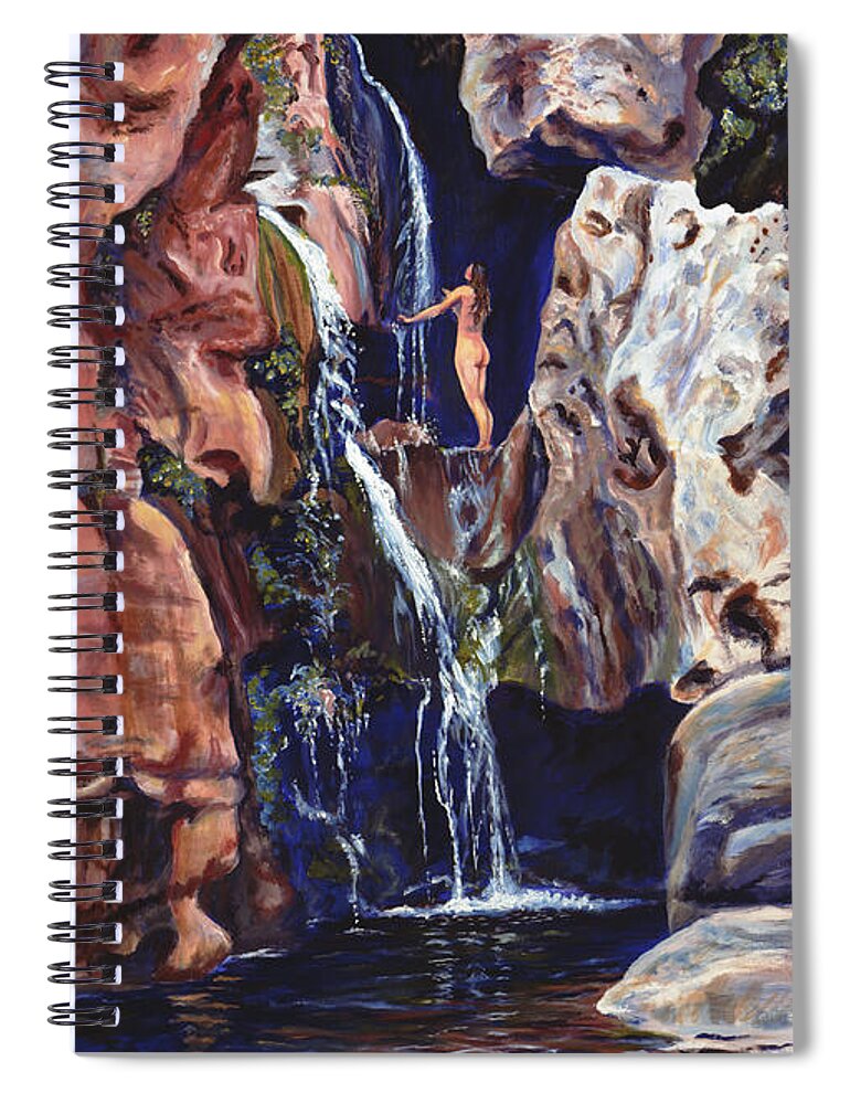 Landscape Spiral Notebook featuring the painting Elves Chasm by Page Holland
