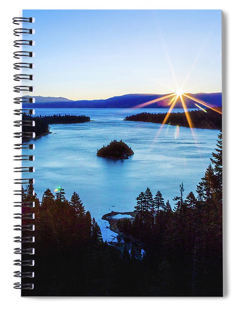 Emerald Bay Spiral Notebook featuring the photograph Emerald Sunrise by Joe Kopp