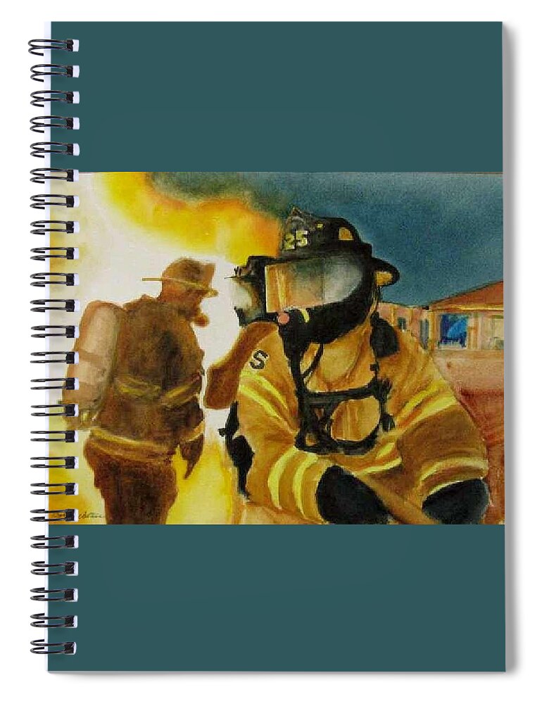  Spiral Notebook featuring the painting Emergency 1 by Bobby Walters