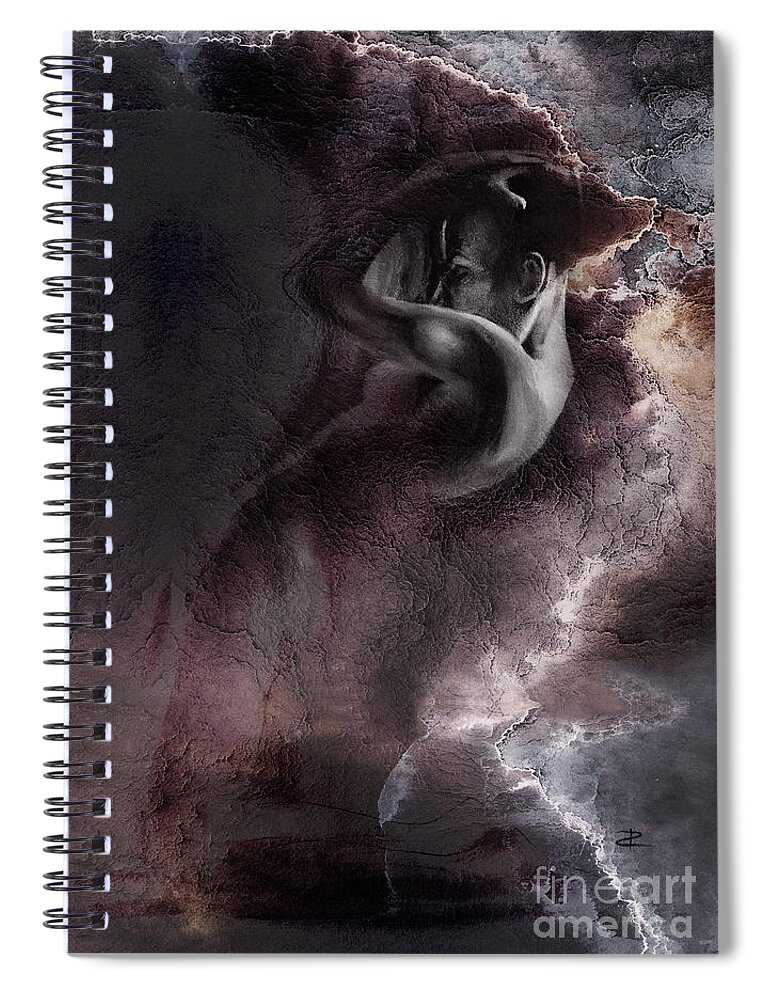 Empathy Spiral Notebook featuring the drawing Emergent 1b - Textured by Paul Davenport