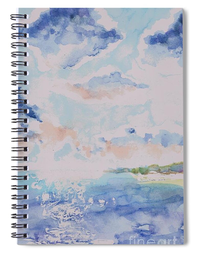 Clouds Spiral Notebook featuring the painting Emerging Sun 2 by Reed Novotny