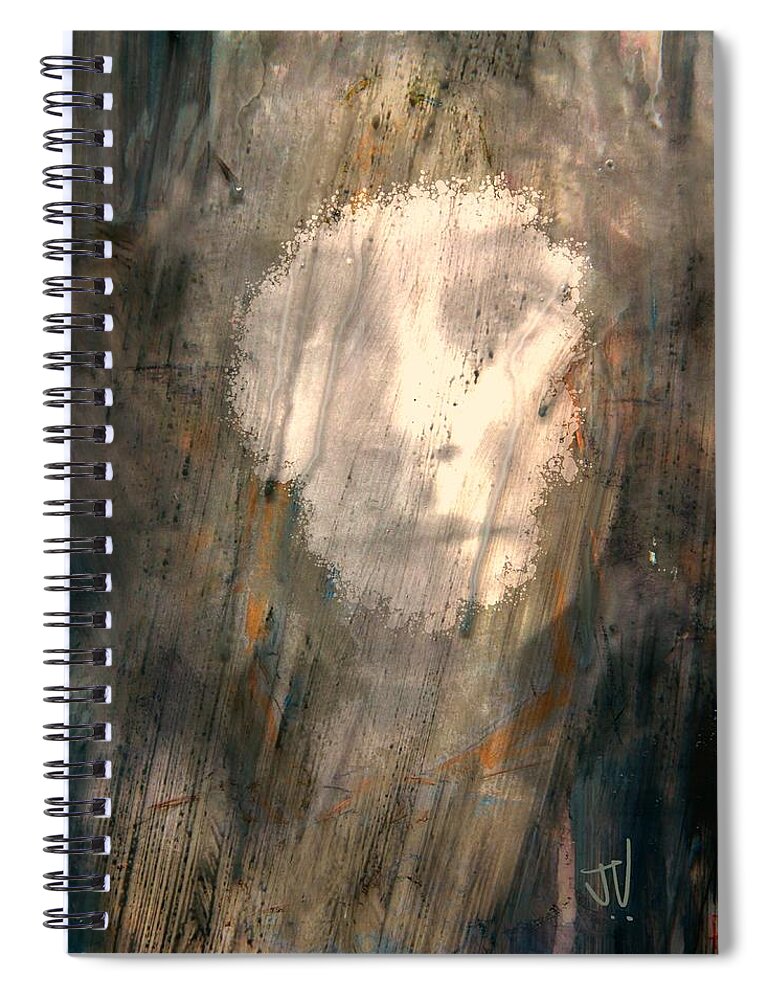 Portrait Spiral Notebook featuring the mixed media Emma by Jim Vance
