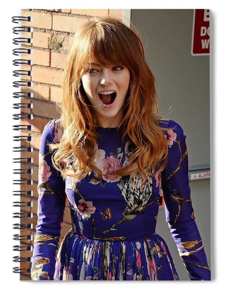 Emma Stone Spiral Notebook featuring the photograph Emma Stone by Jackie Russo