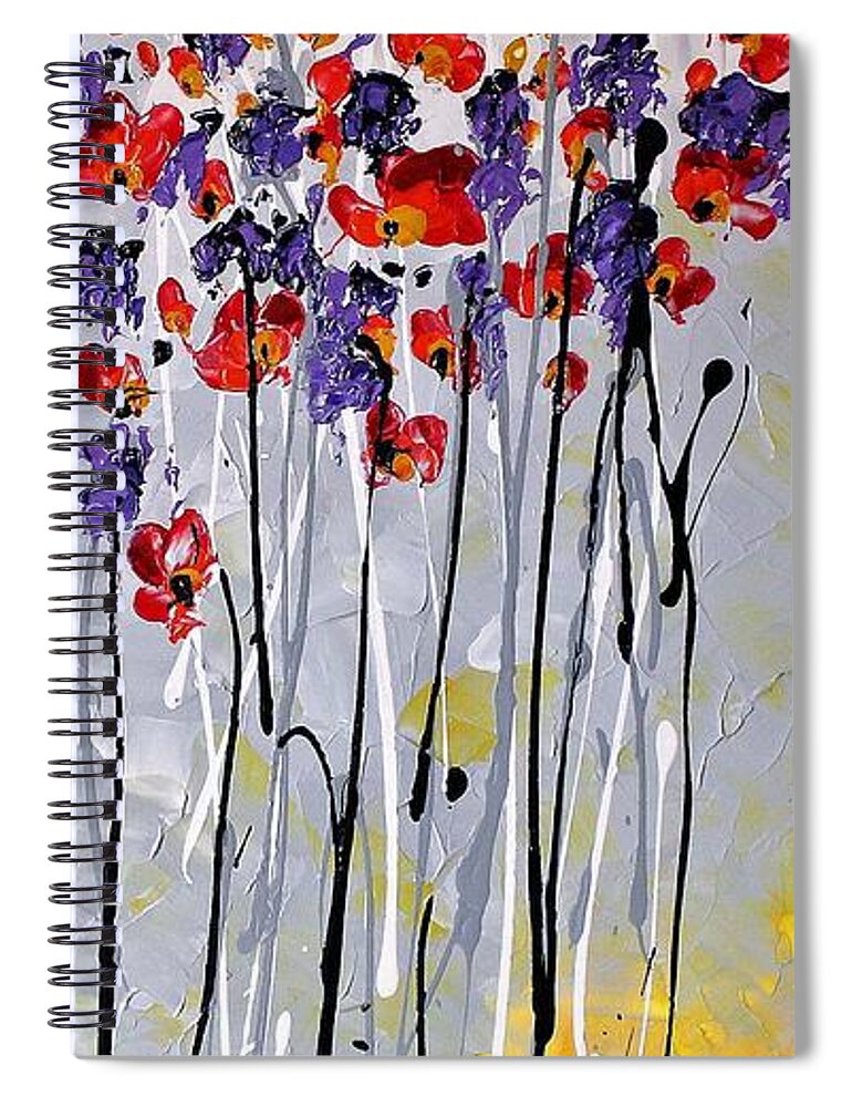 Flowers Spiral Notebook featuring the painting Emotional by Preethi Mathialagan