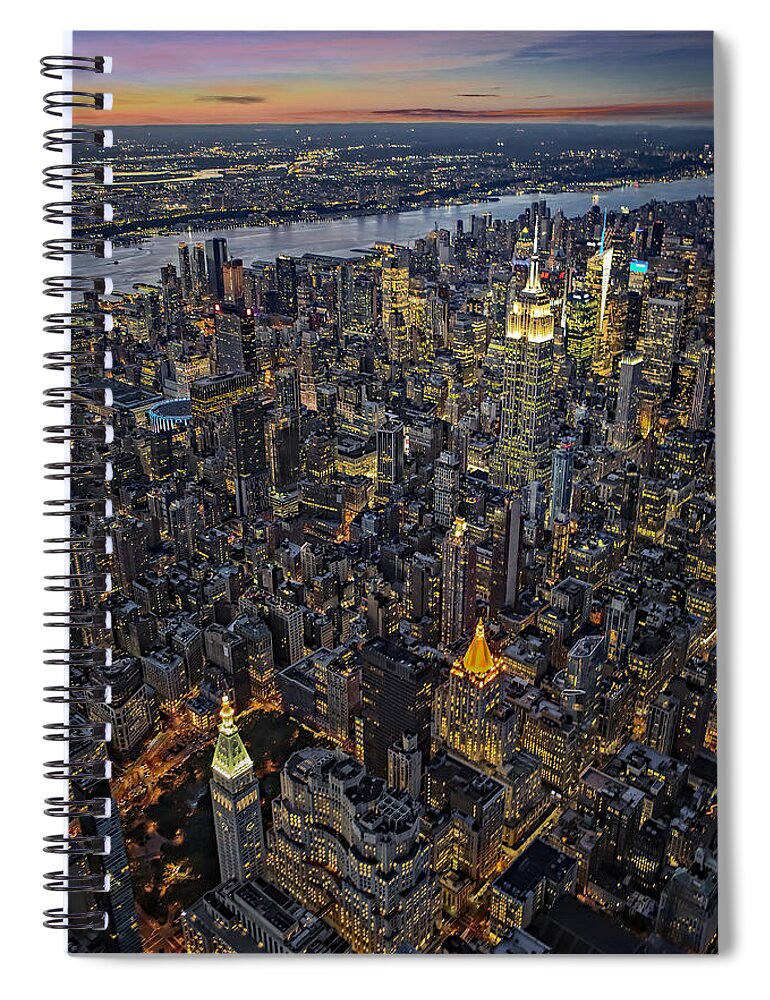 Aerial View Spiral Notebook featuring the photograph Empire State Aerial View by Susan Candelario