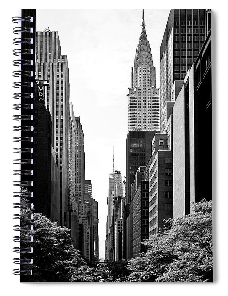 Chrysler Spiral Notebook featuring the photograph New York City View of Chrysler Building by M G Whittingham