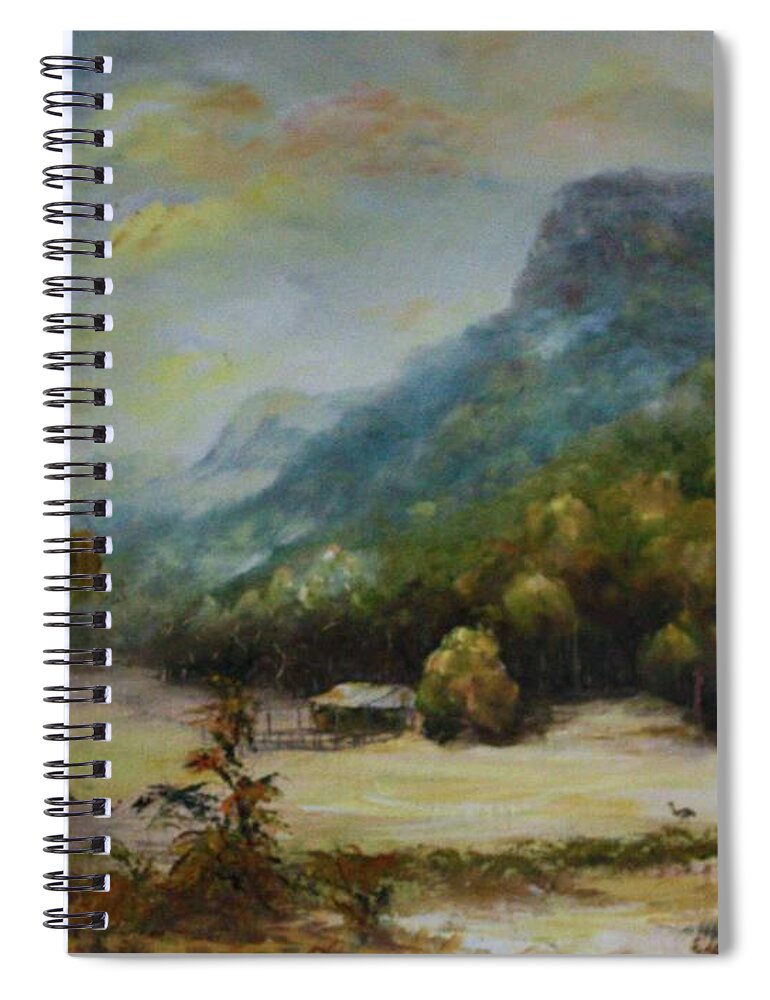 Grampians Spiral Notebook featuring the painting Emu Plains, Grampians by Ryn Shell
