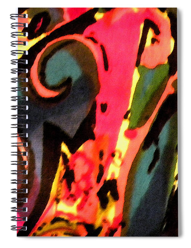 Abstract Spiral Notebook featuring the mixed media En Joy by Sandi OReilly