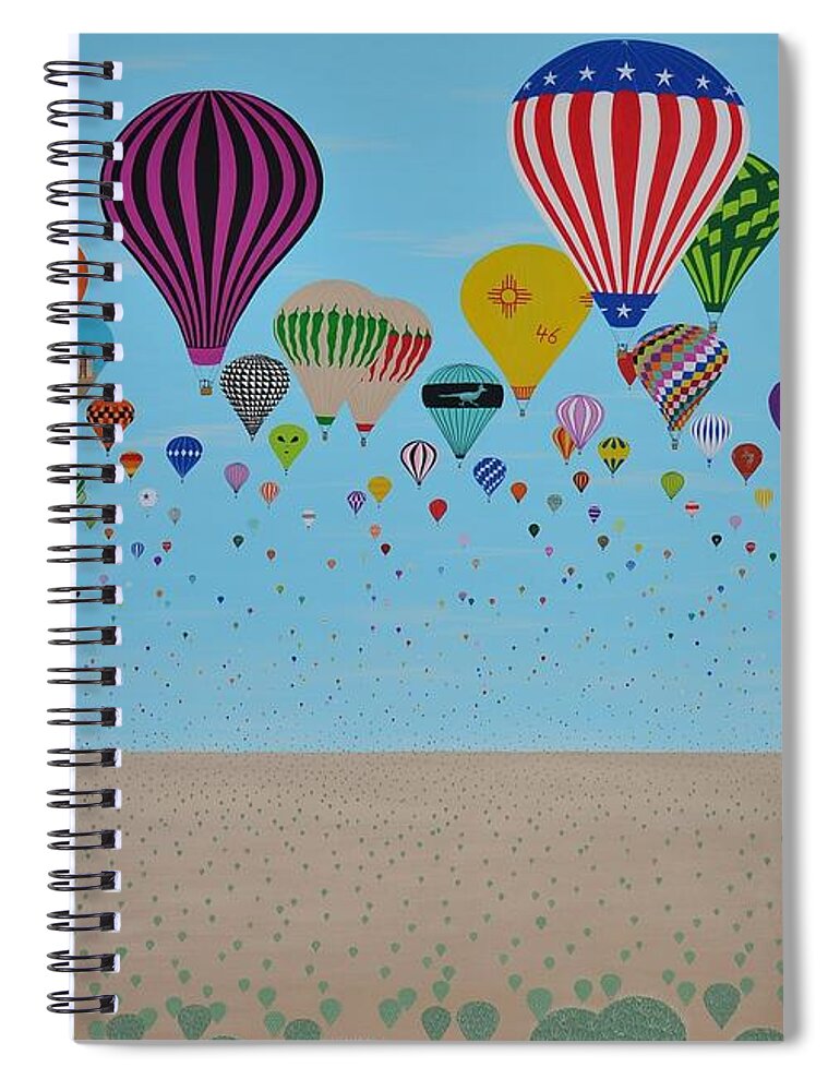 Hot Air Balloons Spiral Notebook featuring the painting Enchanted Transformations by Doug Miller