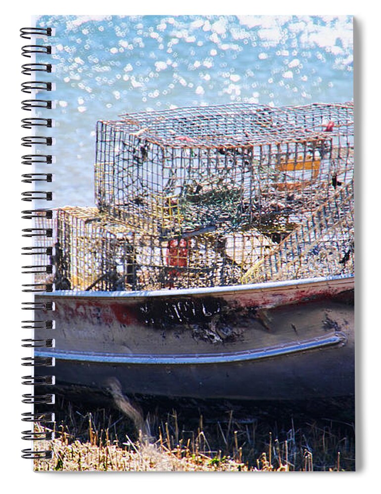 Sunset Spiral Notebook featuring the photograph End of the Day by Caroline Stella