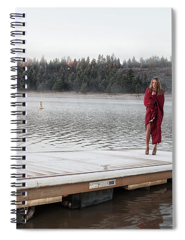 Bikini Spiral Notebook featuring the photograph End of the dock by Scott Sawyer