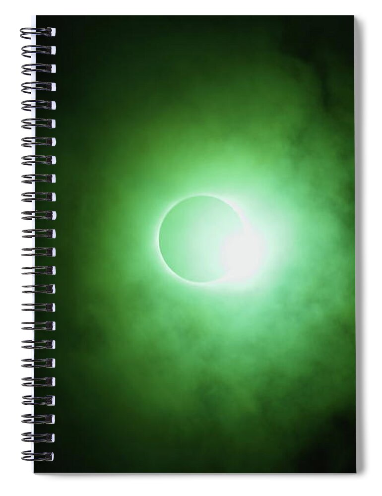 Solar Eclipse Spiral Notebook featuring the photograph End Of Totality by Daniel Reed