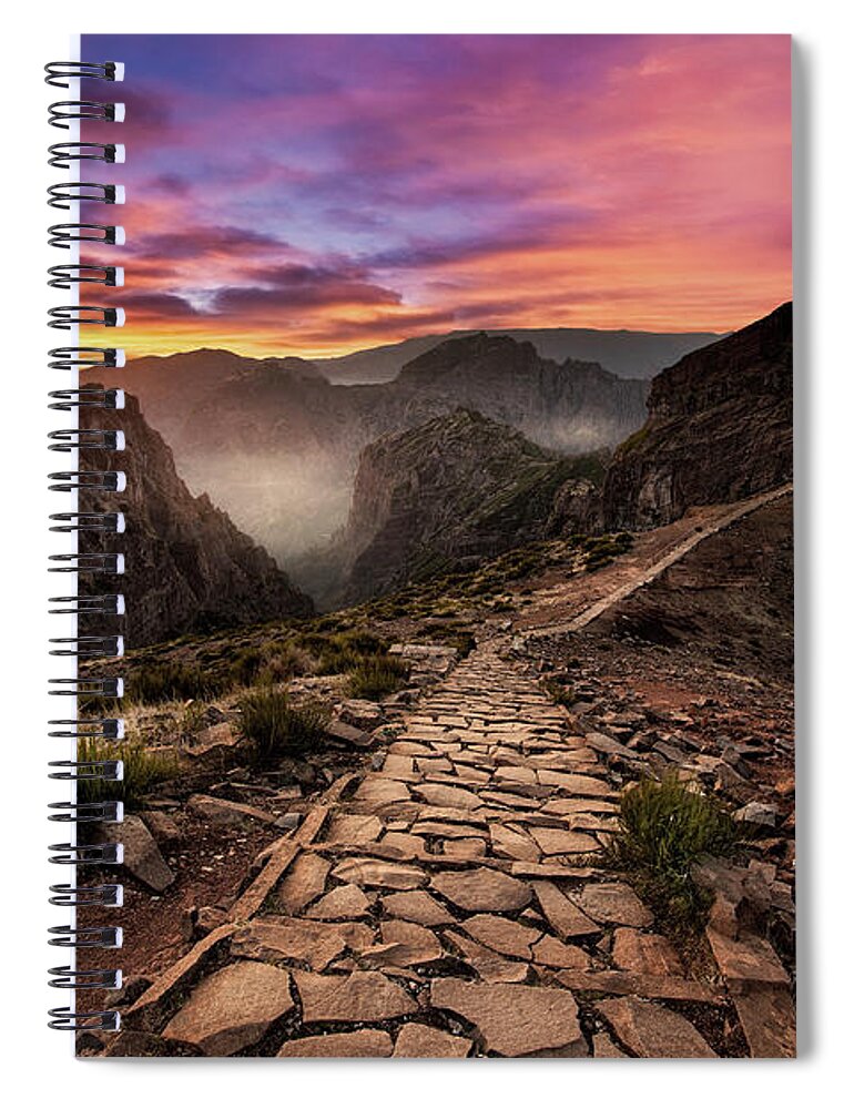Mountain Spiral Notebook featuring the photograph Endless path by Jorge Maia