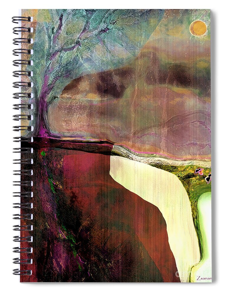 Zsanan Gallery Artist Spiral Notebook featuring the mixed media Can Spring Be Far Behind by Zsanan Studio