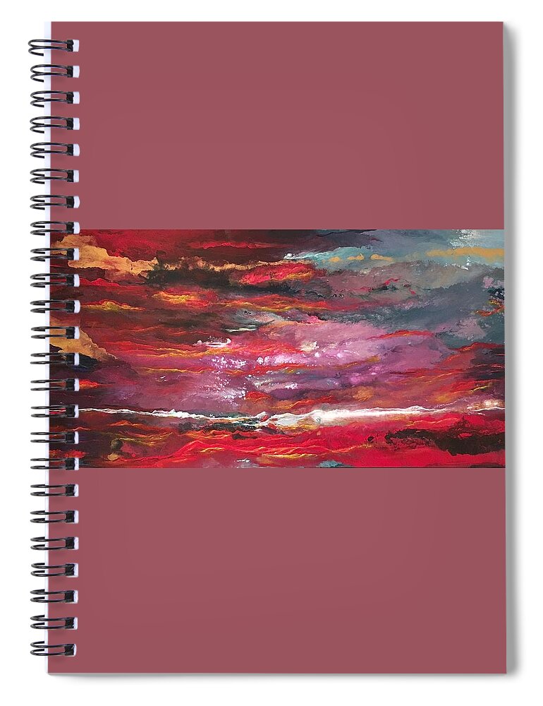 Abstract Spiral Notebook featuring the painting Enigma 2 by Soraya Silvestri