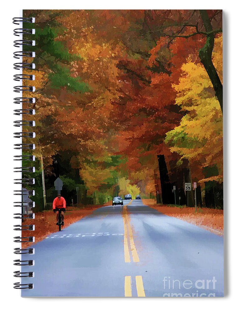 Bicycle Spiral Notebook featuring the digital art Enjoying The Ride by Xine Segalas