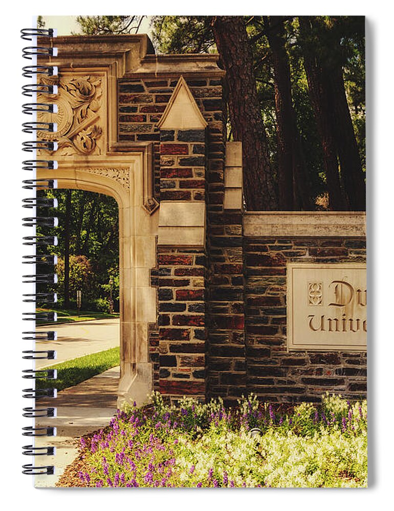 Entry Spiral Notebook featuring the photograph Entrance To Duke University by Mountain Dreams