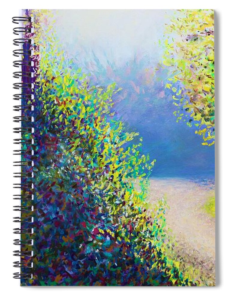Vibrant Spiral Notebook featuring the pastel Entrance to the Quarry in Early Fall by Polly Castor