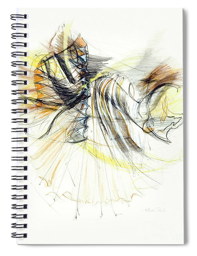 Fineart Spiral Notebook featuring the drawing Entranced by Kerryn Madsen-Pietsch