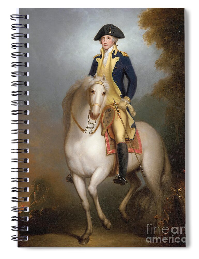 Equestrian Portrait Of George Washington Spiral Notebook featuring the painting Equestrian portrait of George Washington by Rembrandt Peale