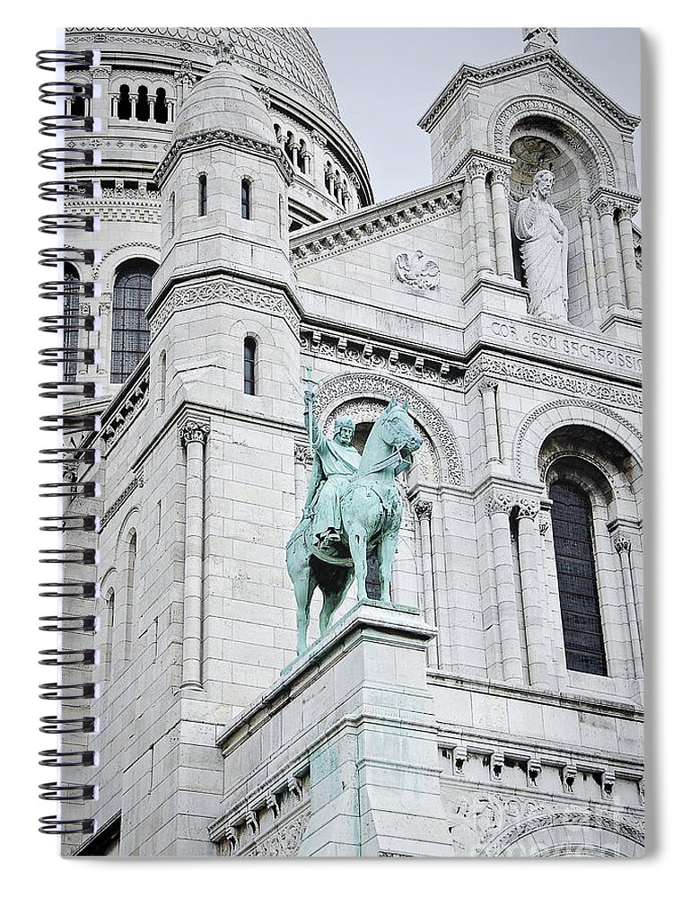 Photography Spiral Notebook featuring the photograph Equestrian Statue Sacre Coeur Paris by Ivy Ho
