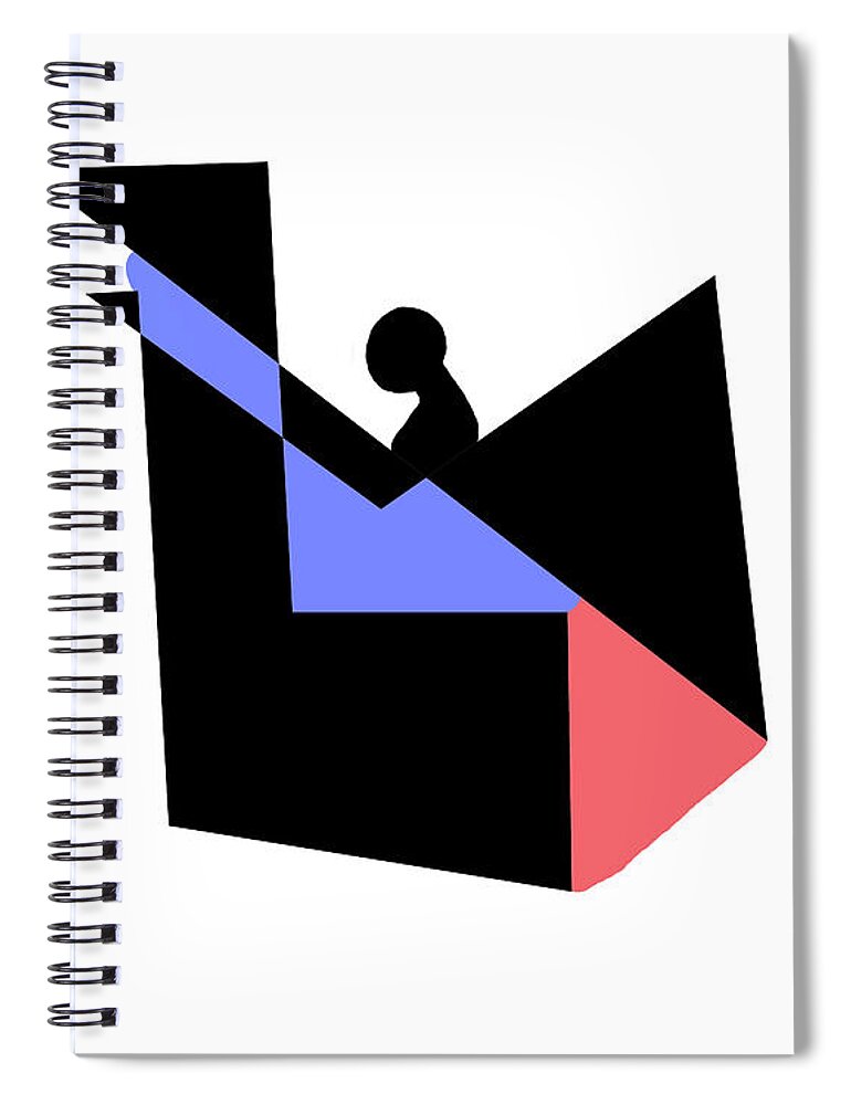 David Bridburg Spiral Notebook featuring the digital art Escalator by David Bridburg