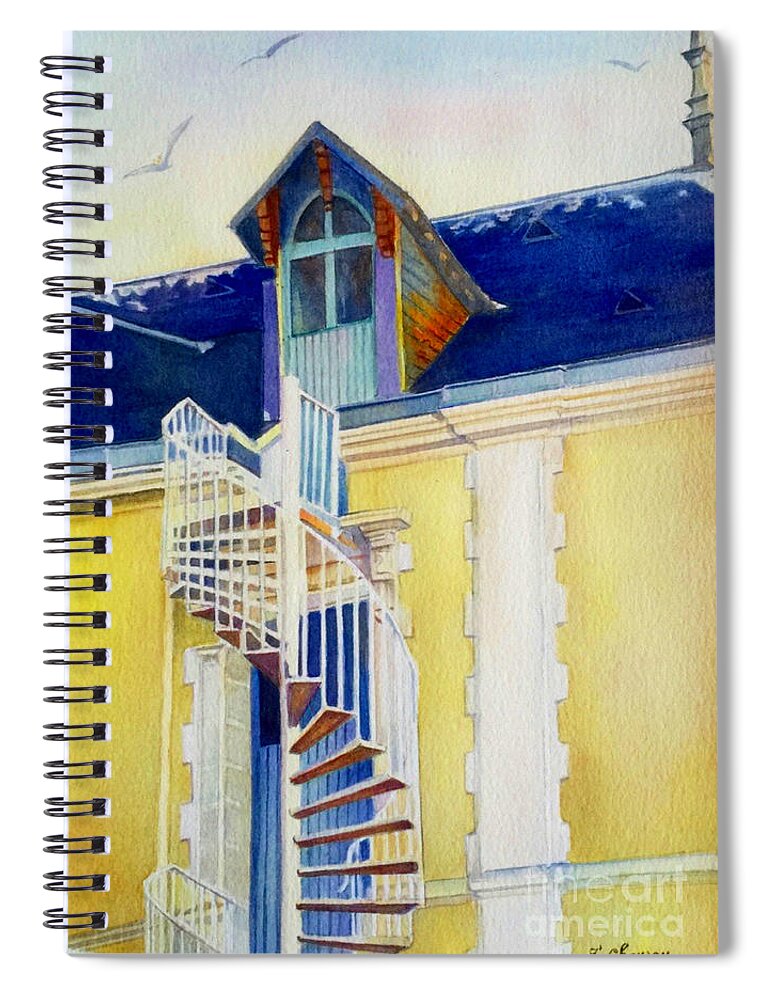 Escalier Spiral Notebook featuring the painting Escalier du Grenier by Francoise Chauray